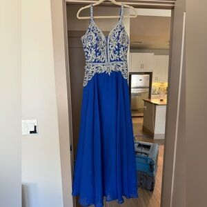 Elegant Blue Embellished Gown